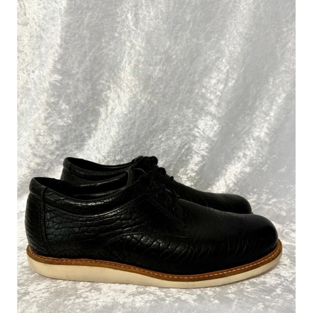 SAS San Antonio Shoemakers Mens Black Leather Pebbled Oxford Shoes 10 M 2000934